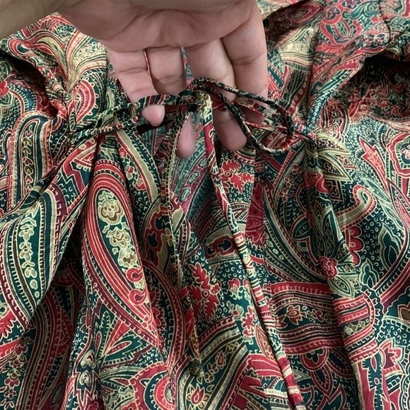 Vintage Victoria’s Secret paisley print robe red green gold OS - Picture 9 of 12